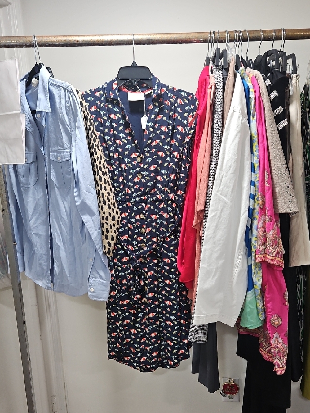 Navy Floral Print Shirt Dress